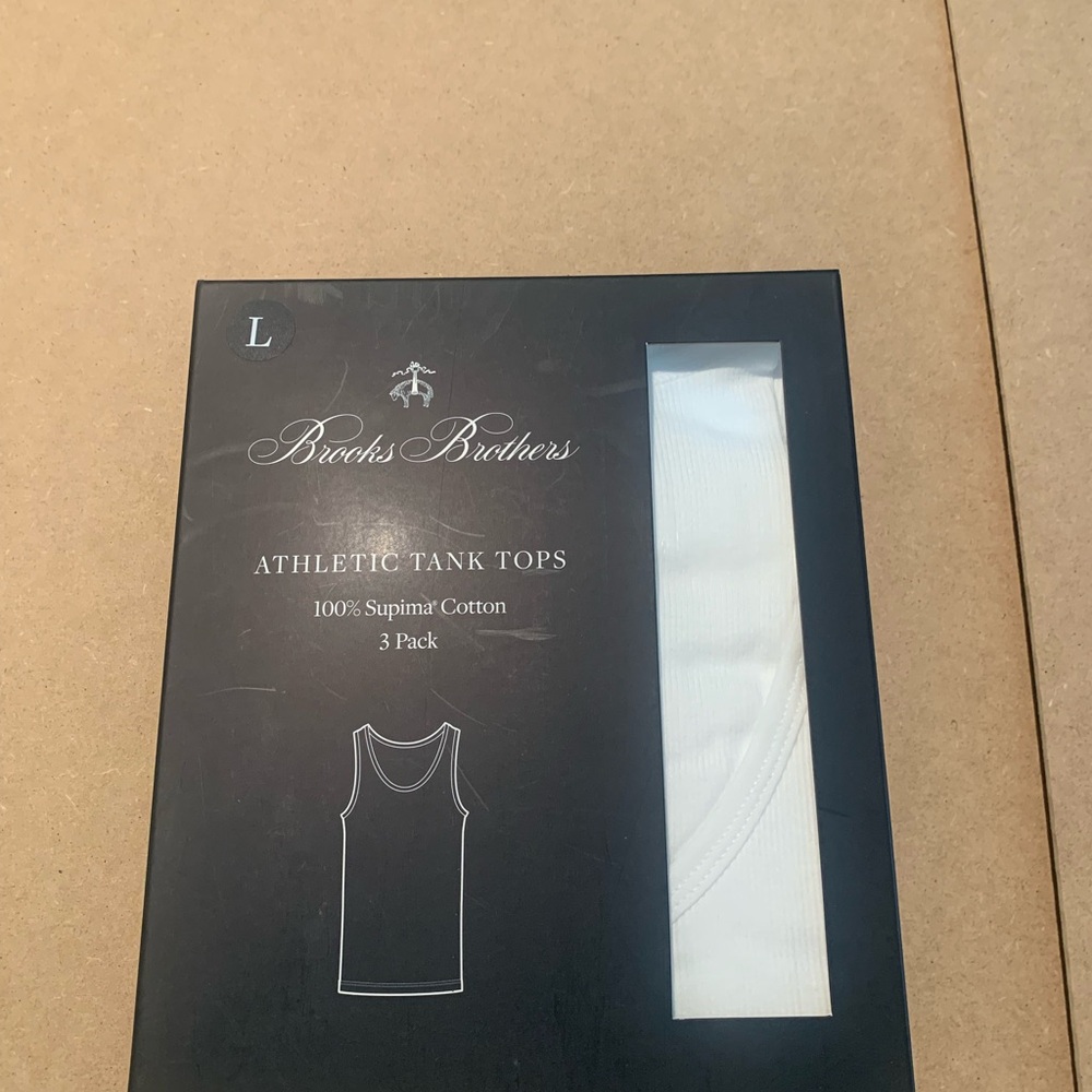 Brooks Brothers White Athletic Tank Tops - Supima Cotton (3 Pack)